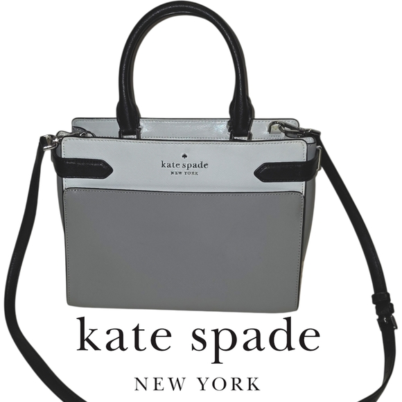 kate spade Handbags - Kate Spade New York Staci Colorblock Medium Satchel Bag - Gray, Black, White